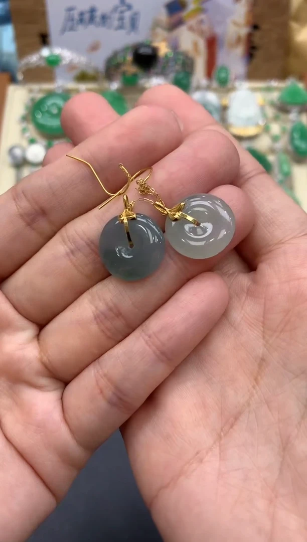 【闪购商品】翡翠耳饰18K金镶嵌142-中国好珍宝