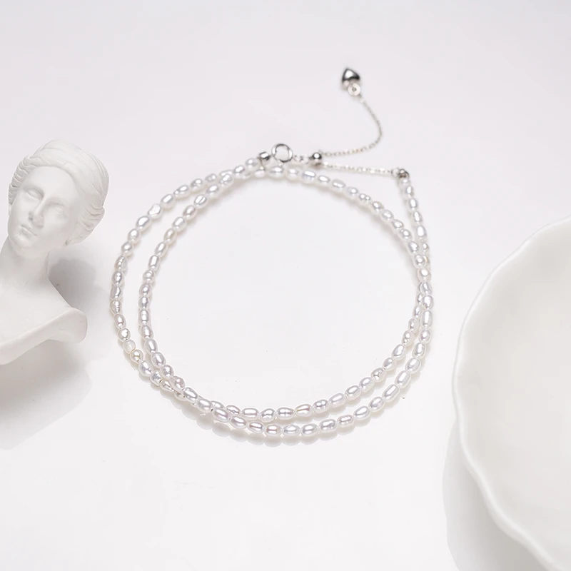 链子925银 【美冰甄选】S925银米形时尚项链V201-S858