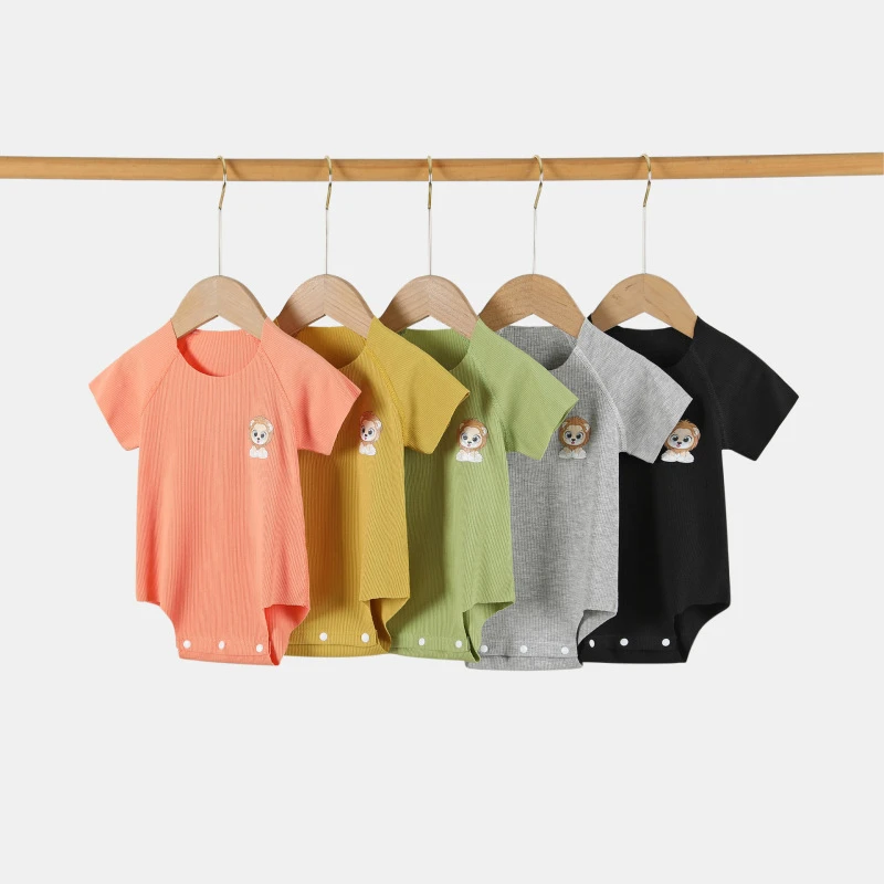 宝宝莫代尔短袖包屁衣冰丝无痕宝宝萌夏款连体衣薄款洋气爬爬服