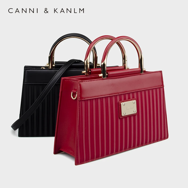CANNI&KANLM手提小方包女2024新款红色婚包时尚小众大容量斜挎包