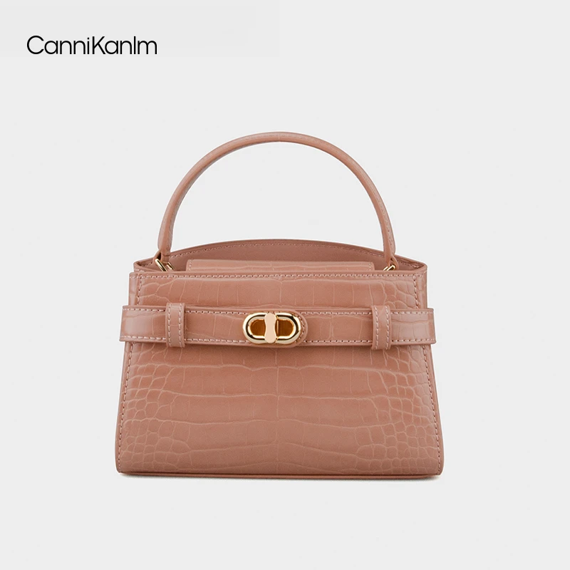 CanniKanlm【新年礼物】鳄鱼纹凯莉包包女新款高级质感单肩斜挎包