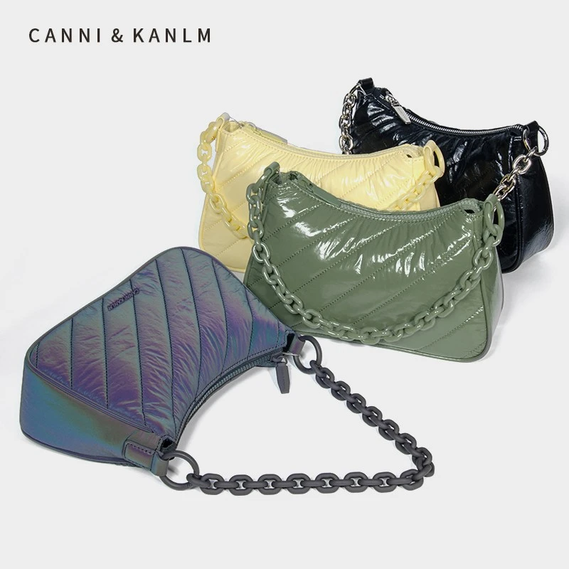CANNI&KANLM女包2025新款腋下包女链条小众手提包镭射单肩斜挎包