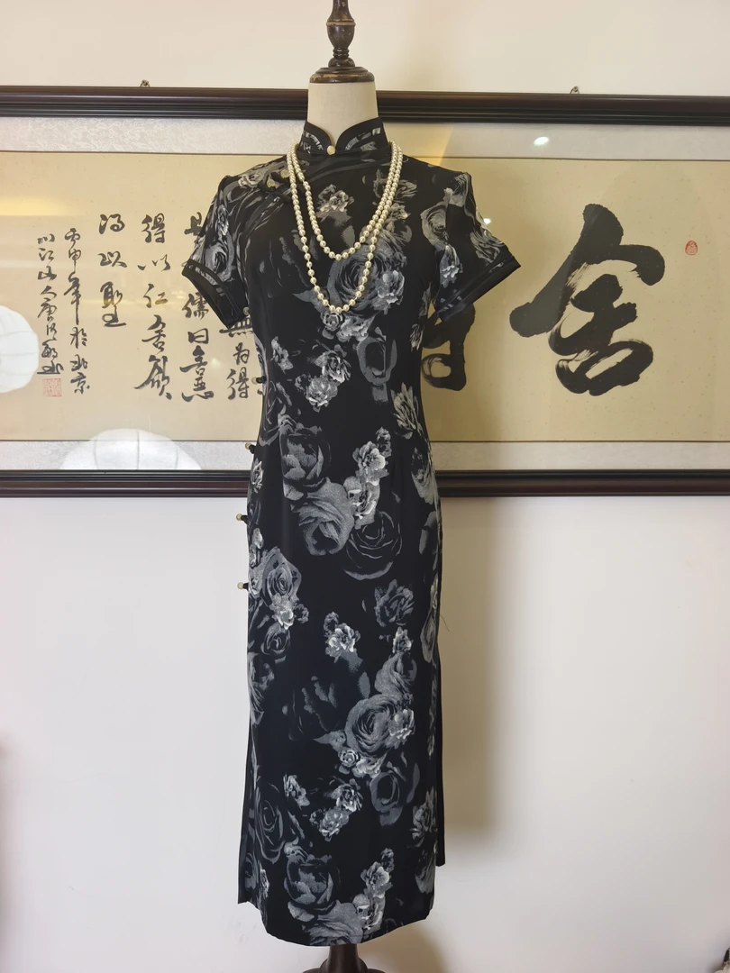 8075改良旗袍2024新款夏季高端显瘦老上海复古民国风气质平时可穿