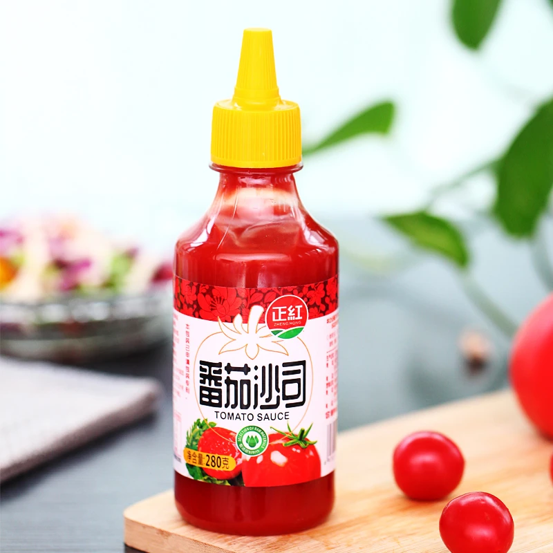 正红番茄沙司酱水果蔬菜家用挤压瓶三明治寿司专用280g调味酱