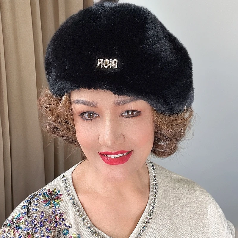 【包邮】女士冬季毛绒贝雷帽时尚百搭保暖显脸帽加厚