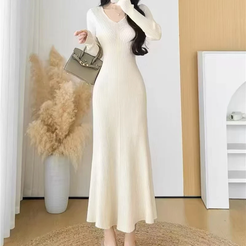 1201-1250秋冬新款长袖冬季针织连衣裙