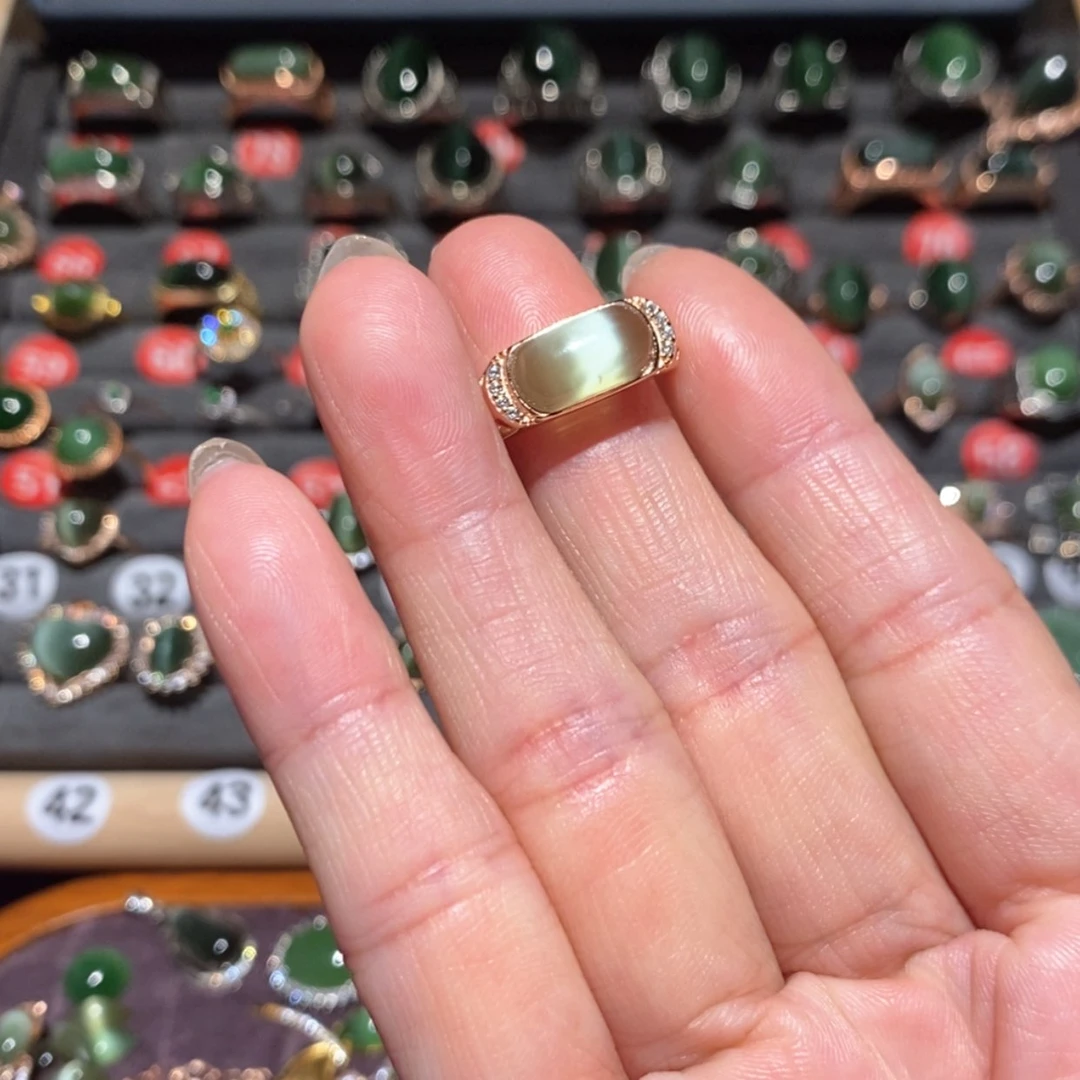 【闪购商品】和田玉戒指银S925镶嵌高*