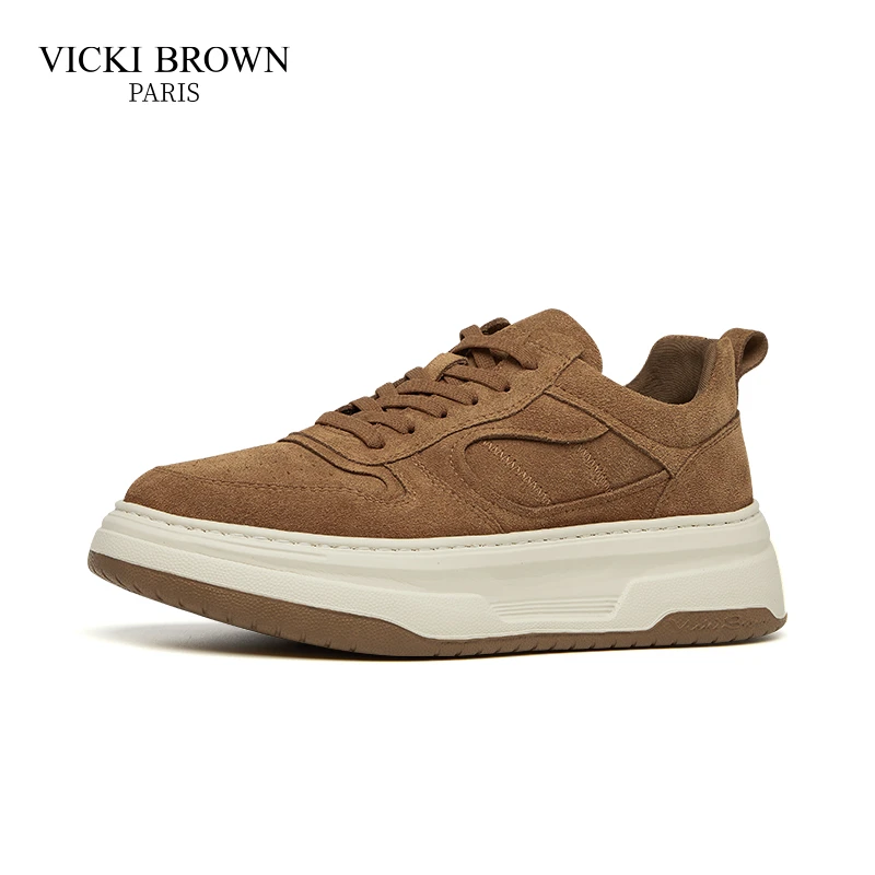 VB男鞋VICKI BROWN轻奢品牌春季厚底鞋反绒面休闲商务男士百搭鞋！