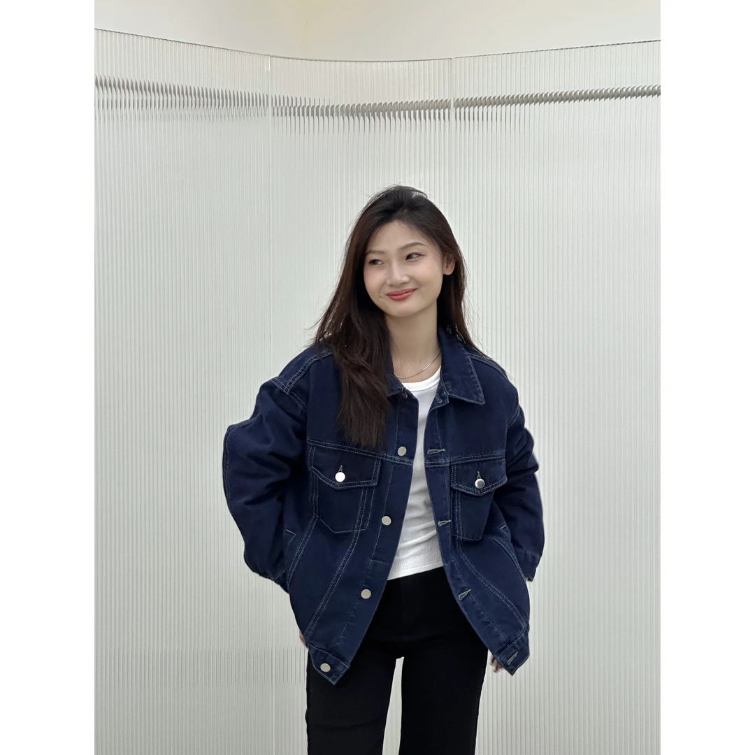 小个子美式复古牛仔短外套女2023年新款早秋季高级感休闲上衣E649