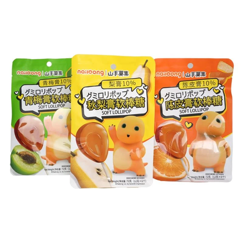 山手菓集奶龙联名款软糖棒秋梨膏陈皮膏青梅膏棒棒糖零食软糖美味