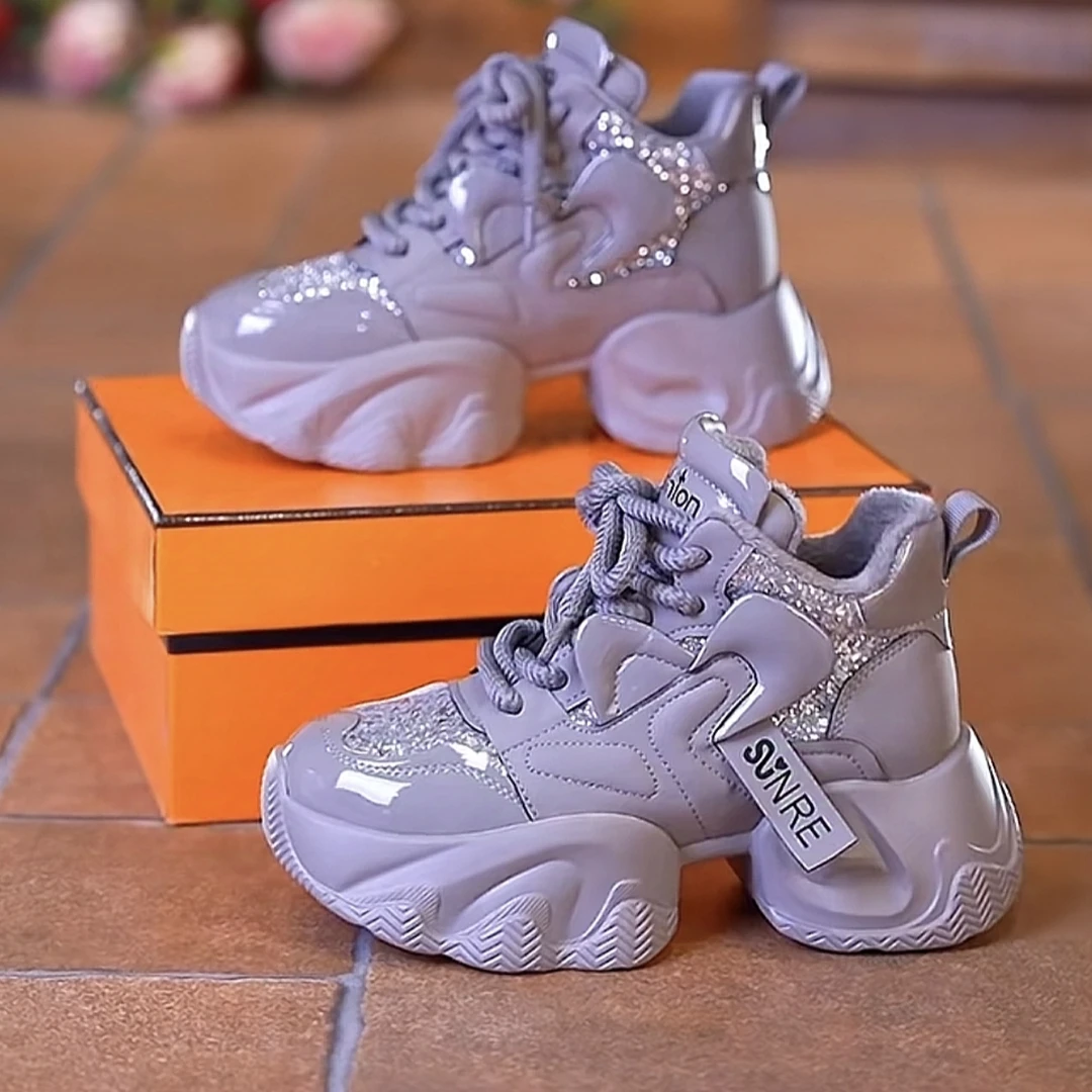 「欧若风」新款时尚老爹鞋女百搭气质厚底不累脚亮片设计感女鞋