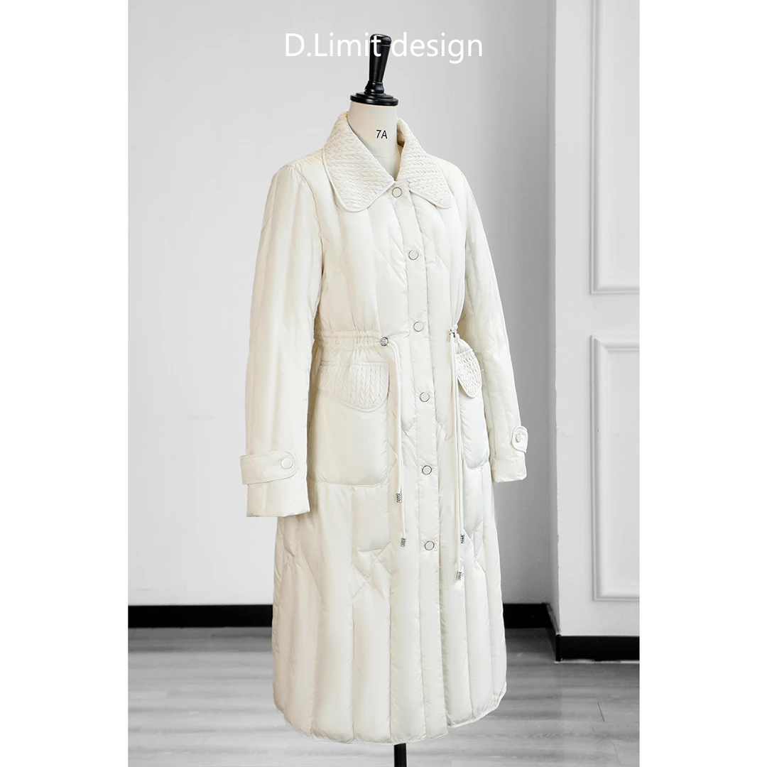 【D.Limit design】简约轻薄编织长款羽绒服DLSZ808