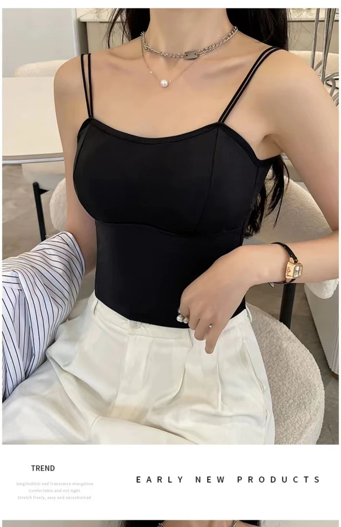 吊带背心女内搭打底美背外穿上衣抹胸裹胸带胸垫文胸一体内衣聚拢