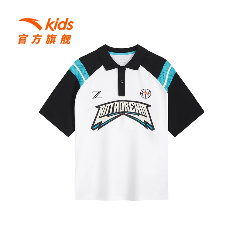 安踏儿童短袖POLO衫2024年夏季新款男大童柔软闲百搭款352421110