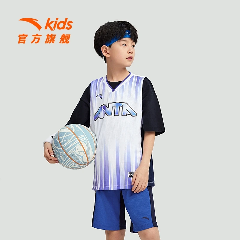 安踏儿童篮球比赛套装夏季新款大小童舒适透气运动套装A352429202