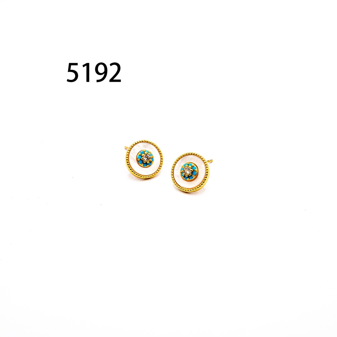 铜合金耳饰 简约镶嵌个性气质耳环小众设计高级感耳饰～5192