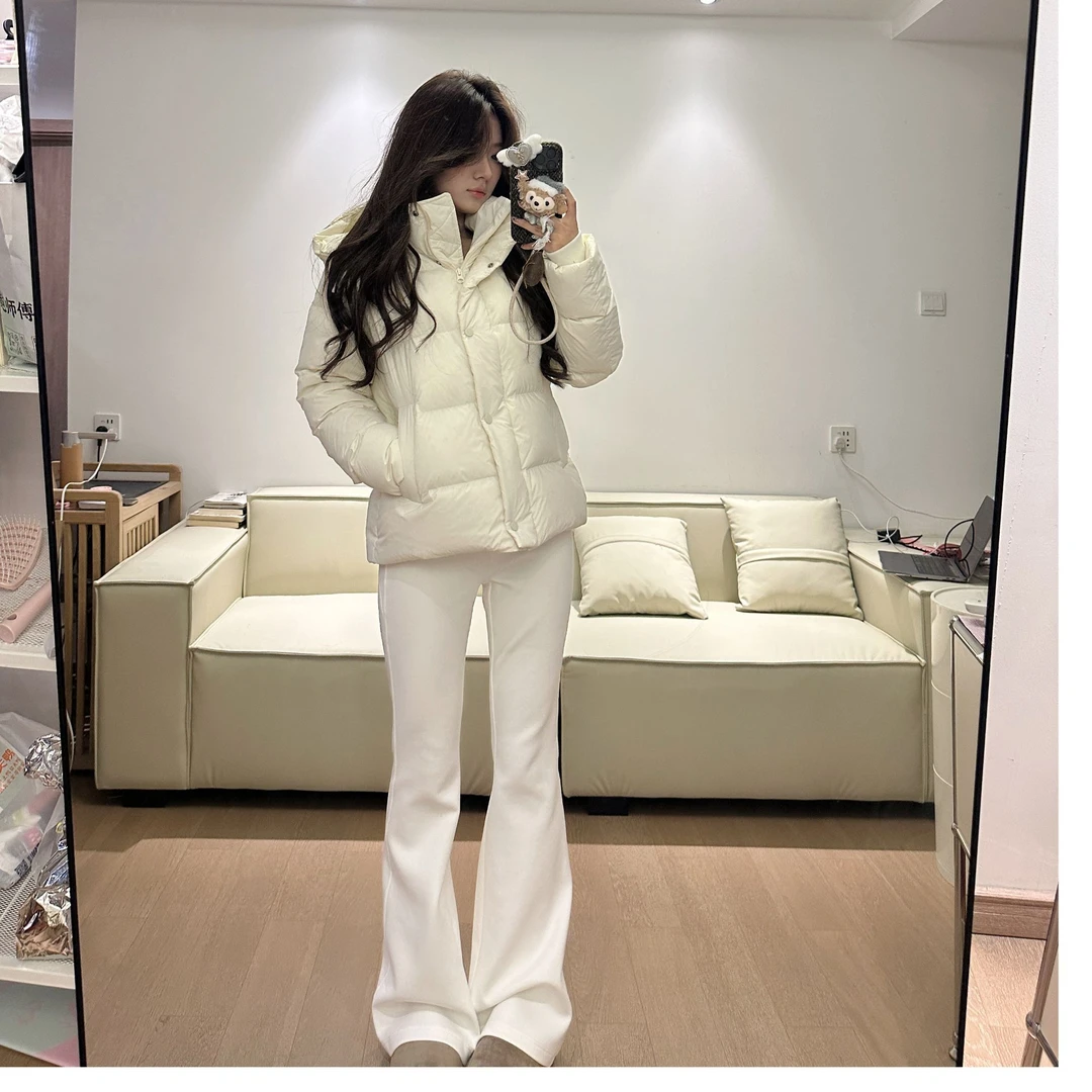 高腰奥赛棉抓绒加厚显瘦喇叭裤