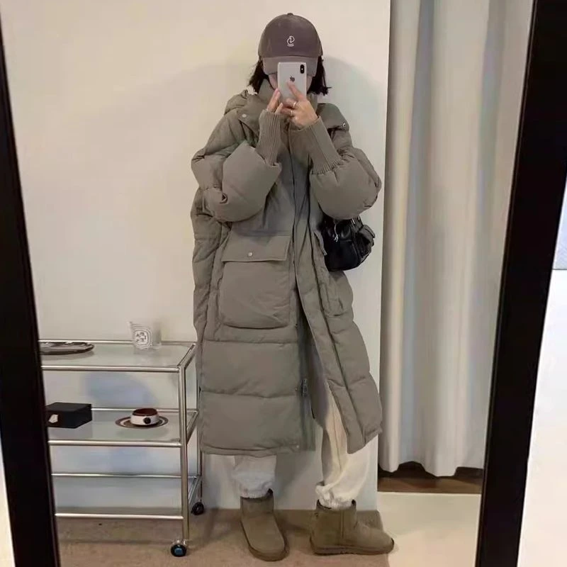 羽绒棉服女中长款韩版宽松过膝棉衣棉袄2023冬季新款oversize