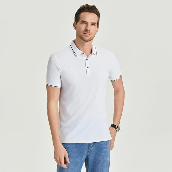 男士夏季透气休闲商务纯色Polo衫