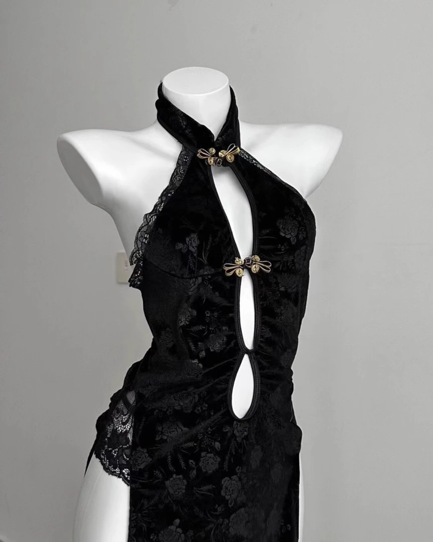 /RIPEACH/复古黑旗·性感可爱显瘦睡裙甜美纯欲风气质暗黑睡衣