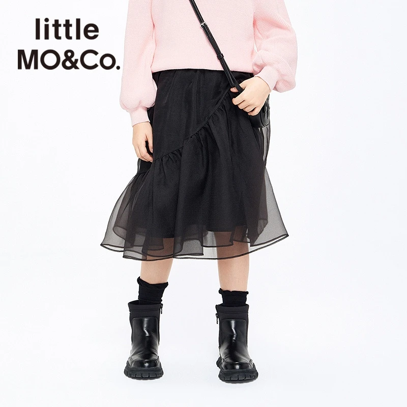 MOCO童装半身裙子欧根网纱中长款蓬蓬裙#KBB1SKT023
