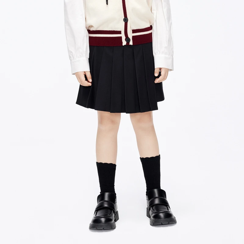 【安安专属】little moco童装百褶半身裙春秋女童短裙#KBC3SKT006