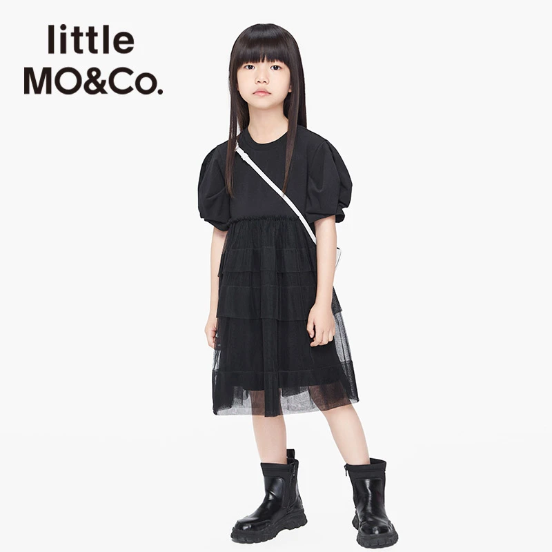 littlemoco童装夏季短袖网纱连衣裙短裙#KBB2DRST30