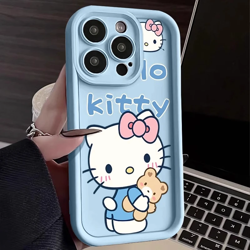 哈喽抱熊KT猫适用iphone15苹果13手机壳12卡通14promax可爱11创意