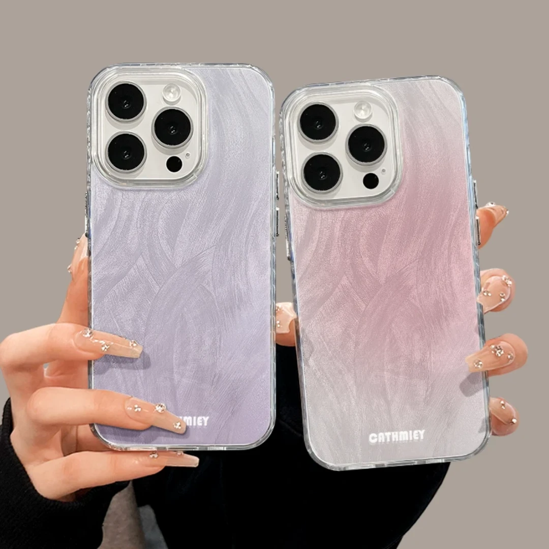 简约粉紫英文适用iPhone13苹果12手机壳15promax小众14可爱xr卡通