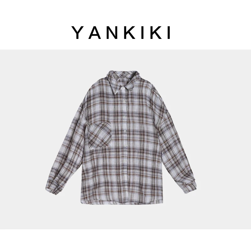 格子进口亚麻衬衣 YANKIKI 2024夏款NEW