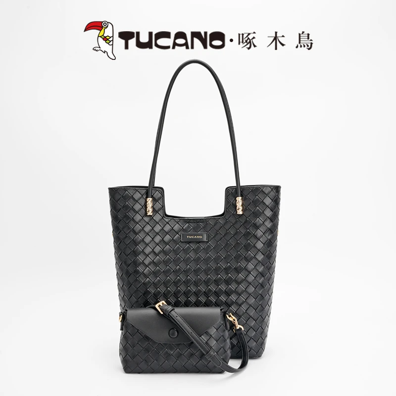 啄木鸟TUCANO新款秋冬新款编织通勤百搭单肩手提女包0502-88