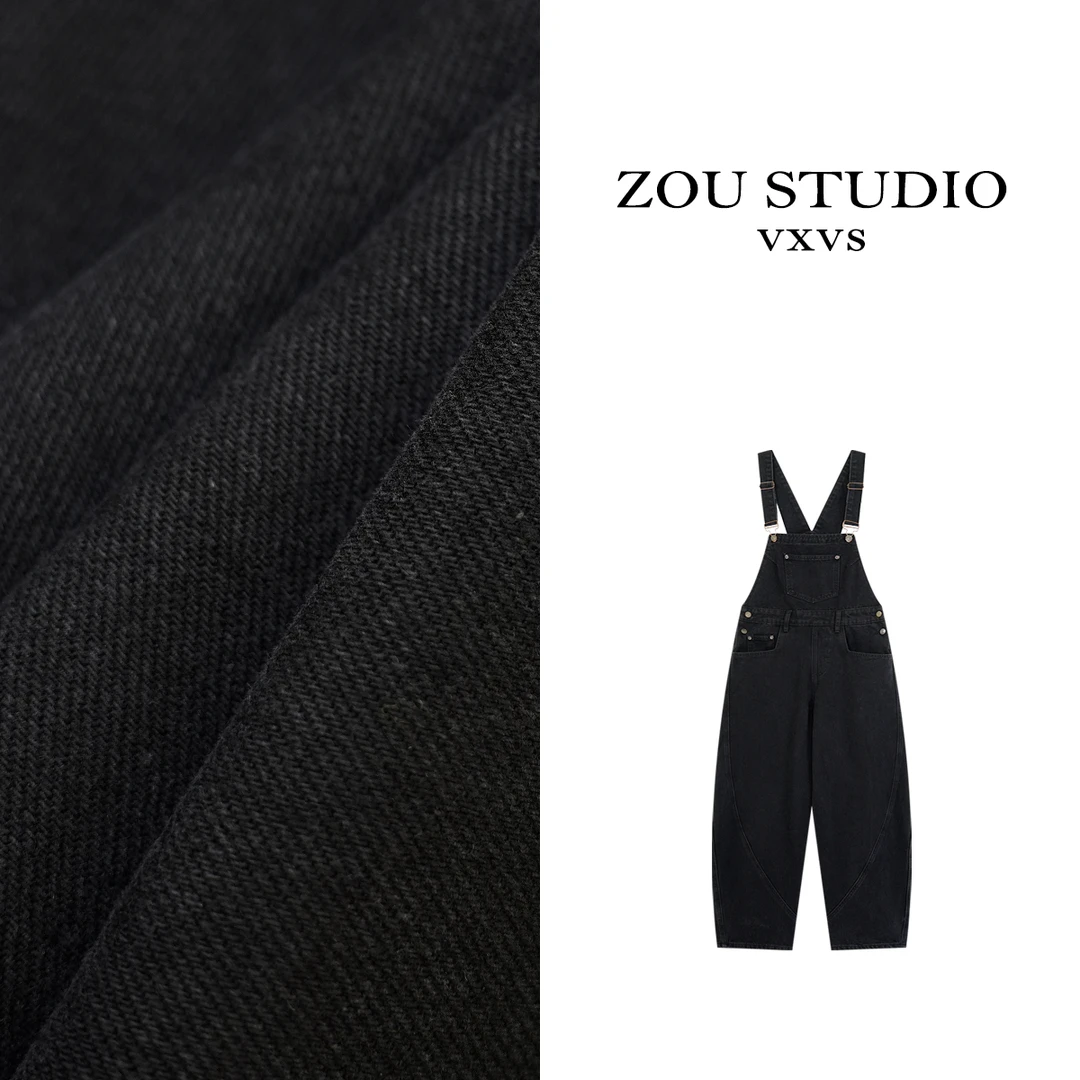 ZOU STUDIO【VXVS】 背带牛仔 百搭显瘦时尚设计感背带裤51238