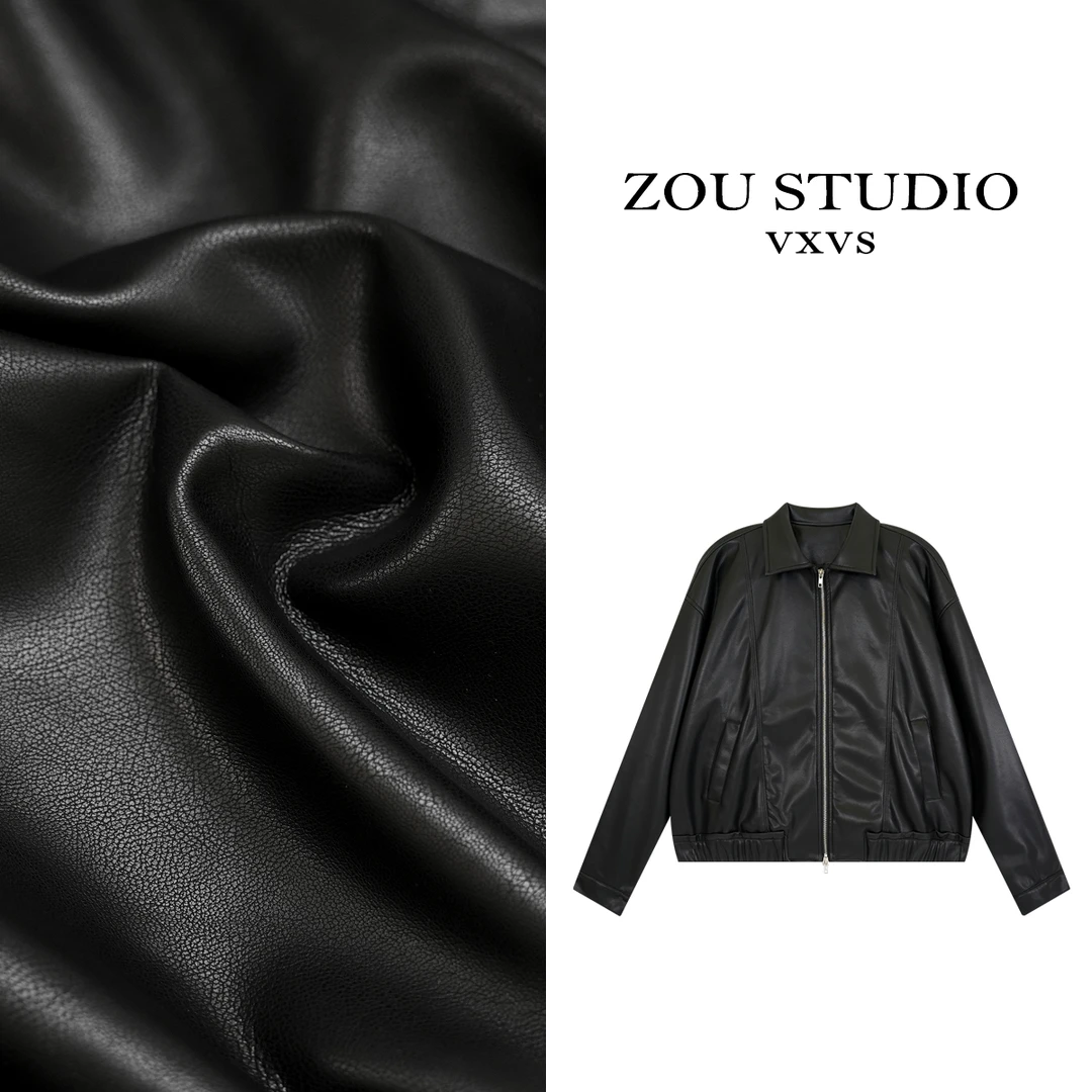 ZOU STUDIO【VXVS】气质皮衣 纯色个性时尚皮衣8058-2