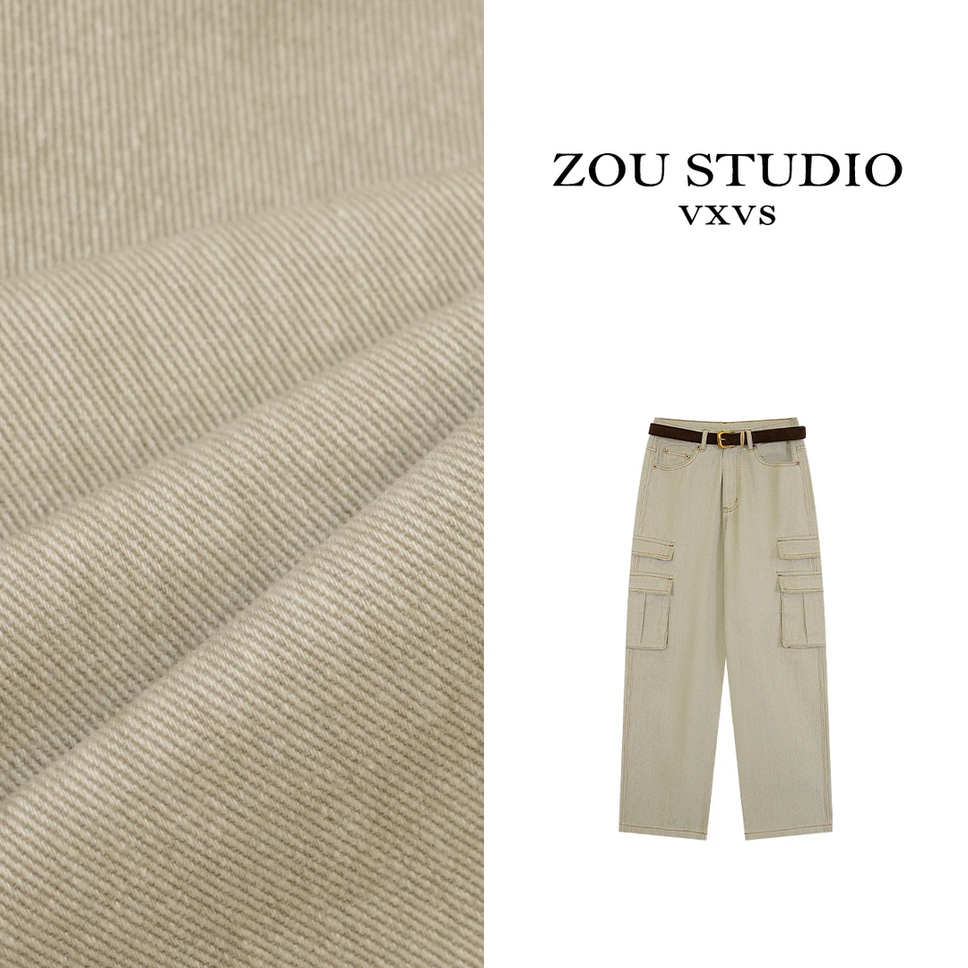 ZOU STUDIO 【VXVS】西海岸  新款百搭休闲舒适直筒牛仔裤 6568