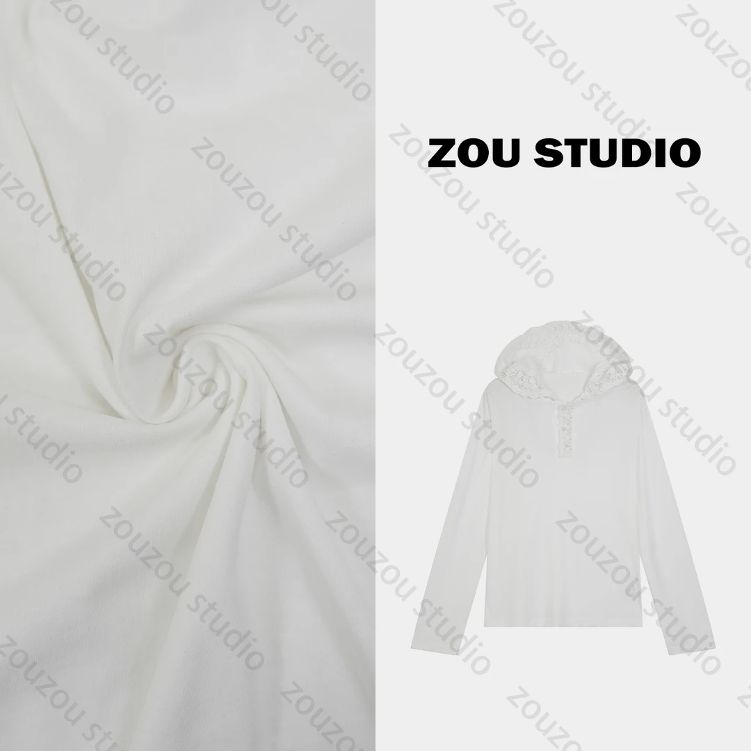 ZOU STUDIO【VXVS】云净  春款连帽百搭纯色简约透气长袖T恤8105-1