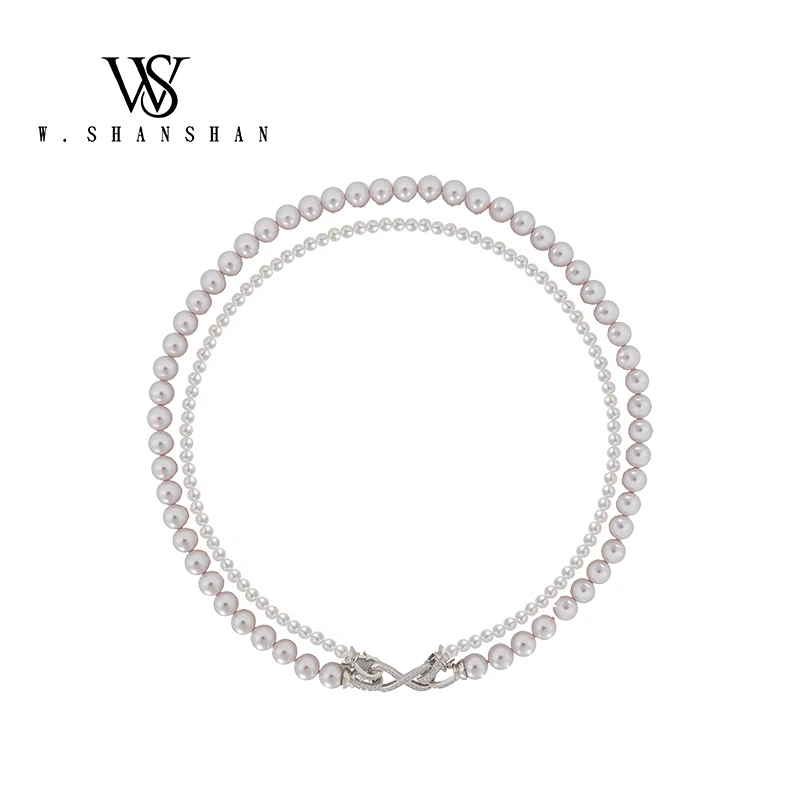 铜合金仿珍珠项链 轻奢气质百搭时尚款叠戴项链C01902Zb