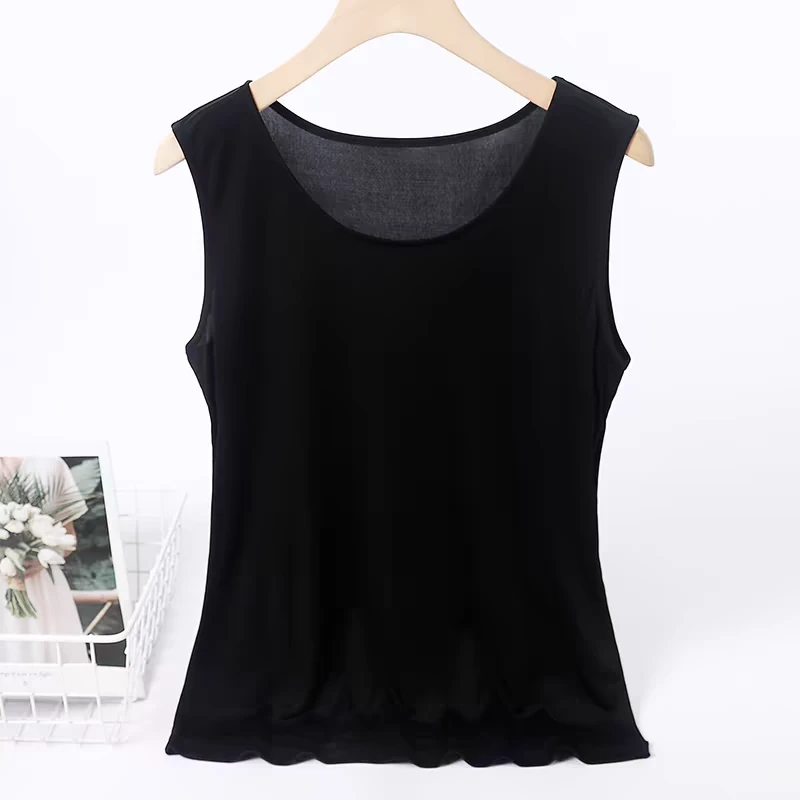 42针桑蚕丝背心休闲夏季女士打底真丝吊带内搭无袖1327s