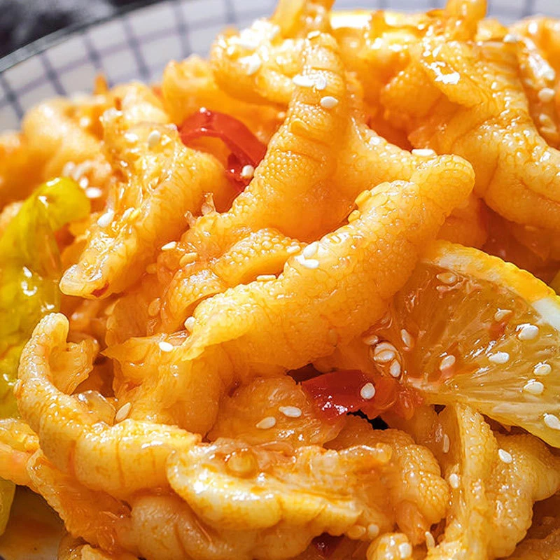 酸辣柠檬无骨凤爪500g盒装泡椒脱骨鸡爪麻辣零食网红直播代发