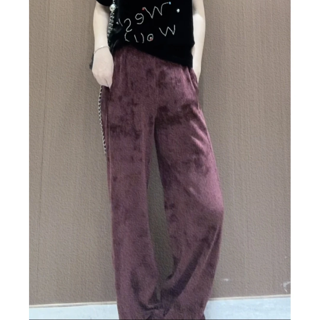 《CHUN》扎染灯芯阔腿裤