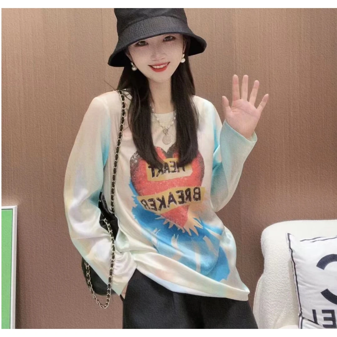 《CHUN》爱心扎染桑蚕丝上衣