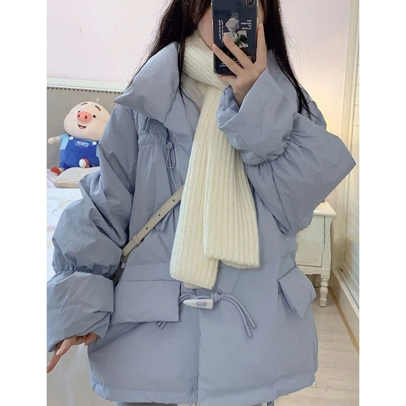 保暖可爱高街棉衣棉服女冬季宽松慵懒hiphop潮牌面包服外套潮YY