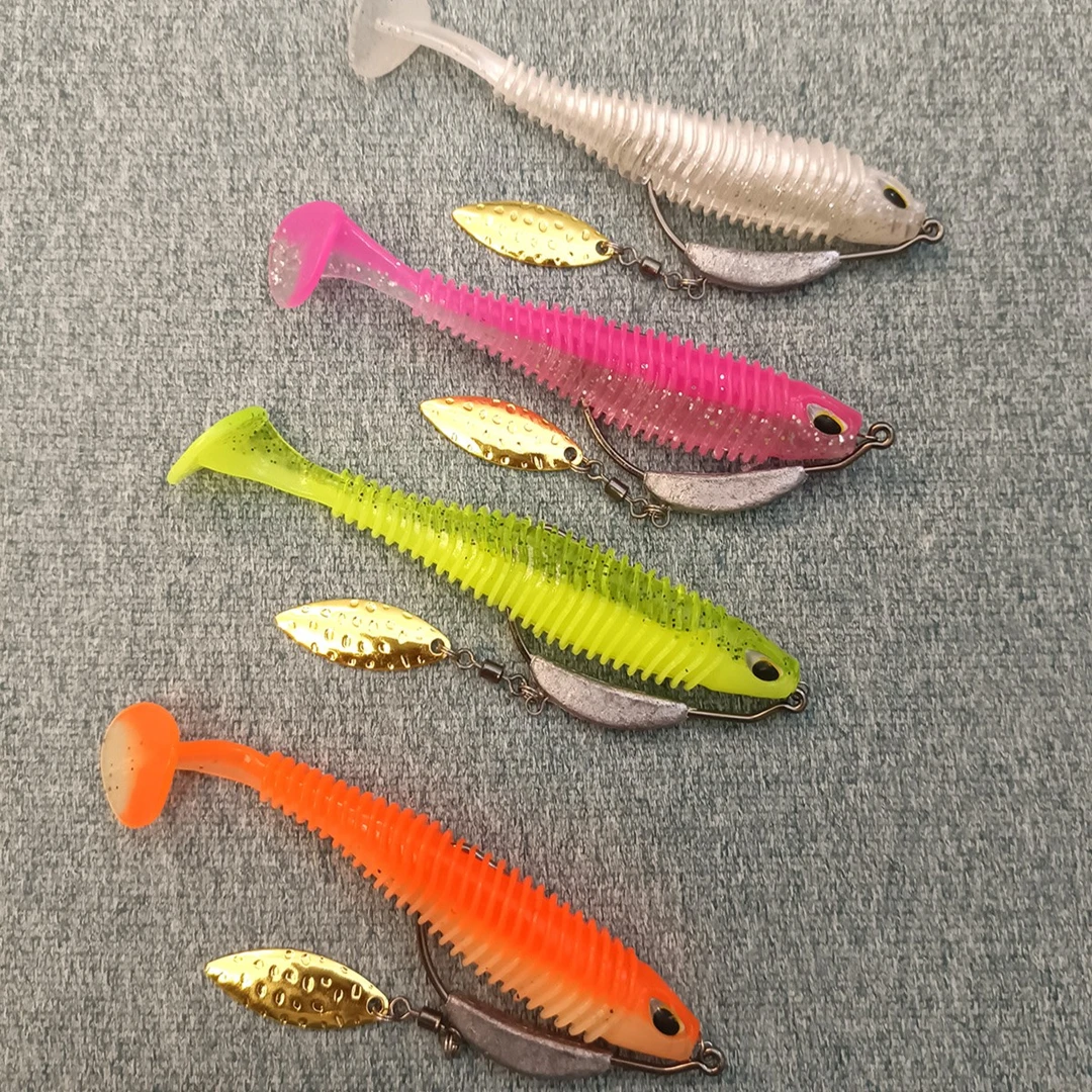 狗鱼专用11厘米18克大T尾 路亚饵 腹铅曲柄钩 噪音片