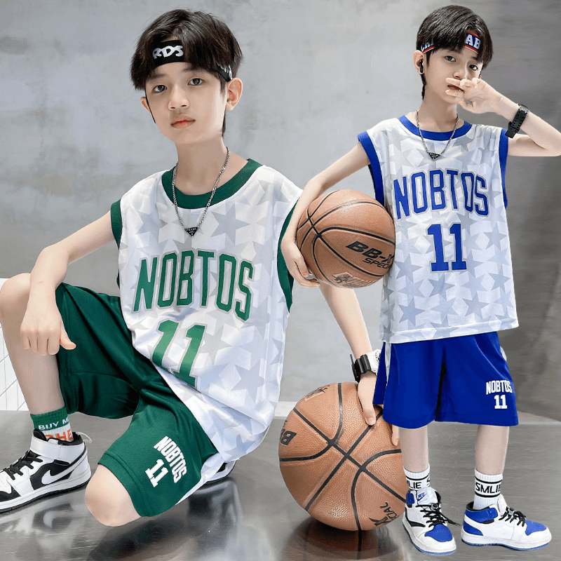 男童夏装儿童套装2024新款中大童无袖篮球服男孩夏季运动速干球衣