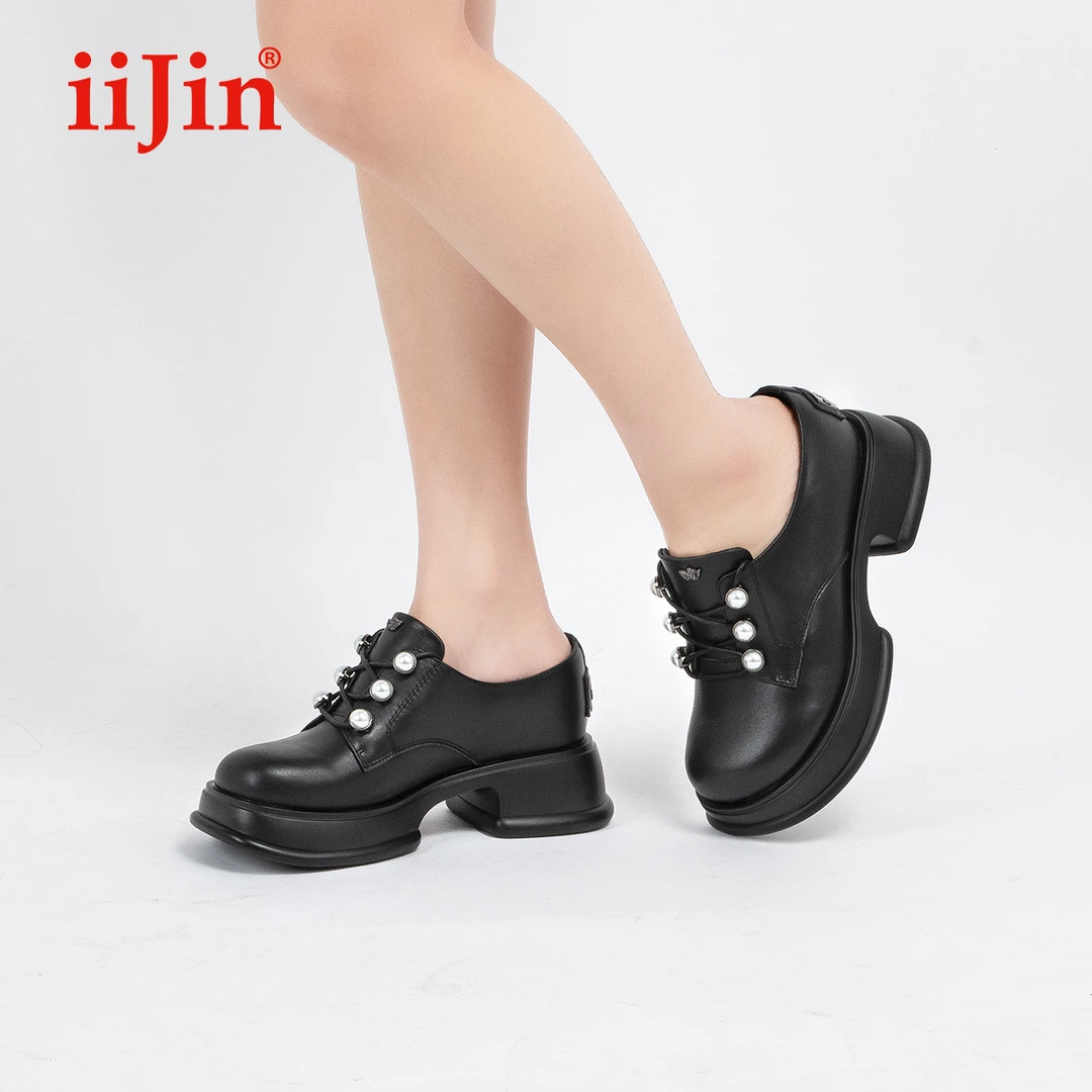 iiJin艾今官方新品8.5cm优雅厚底内增高一脚蹬包头拖女YF626YYA