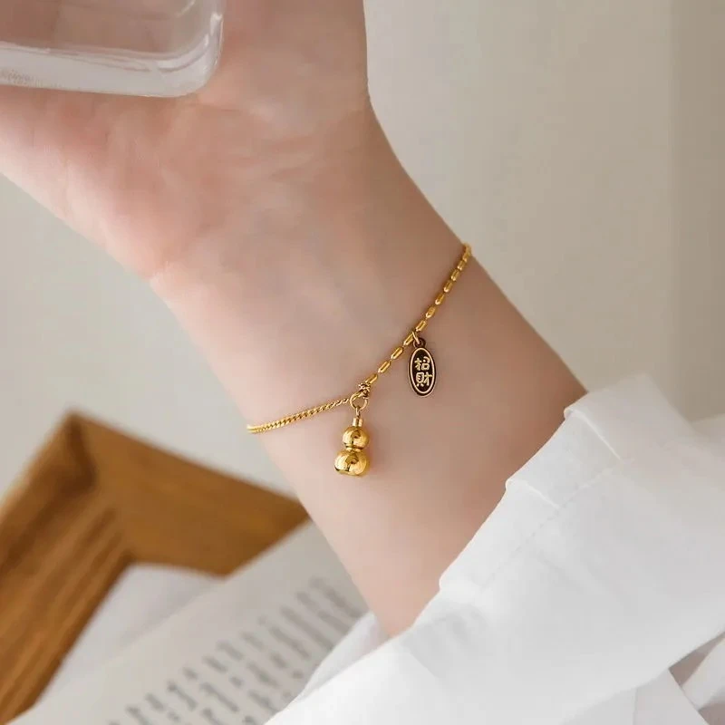 钛钢手链 不掉色葫芦手链 NEW166