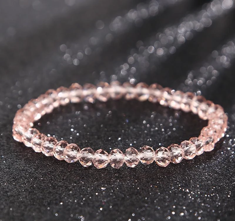 非金属仿水晶手链 粉色闪光手链 NEW333