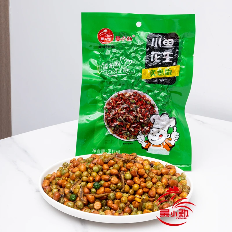 吴小劲小鱼花生米100g*5袋多味花生五香下酒菜零食