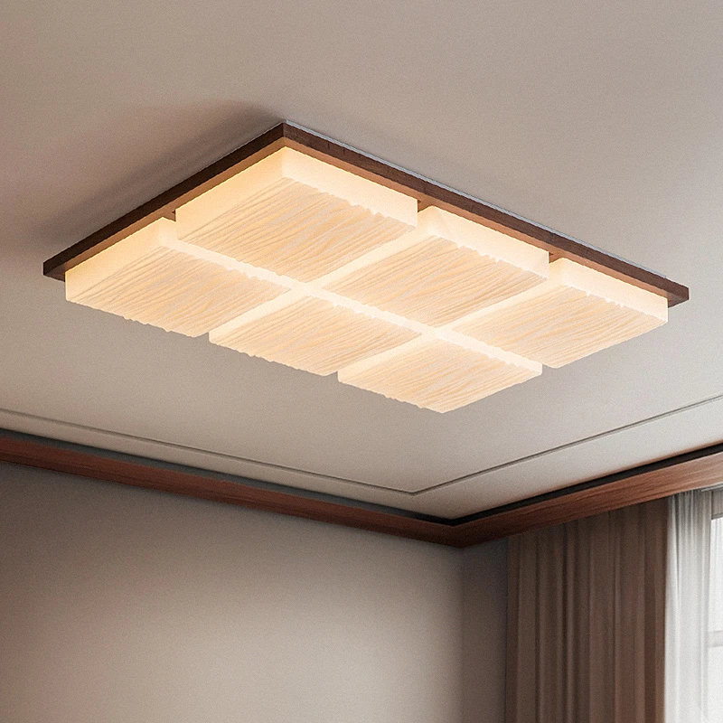 摩灯会 客厅吸顶灯 中古大气主灯具大厅原木高端复古新中式24081