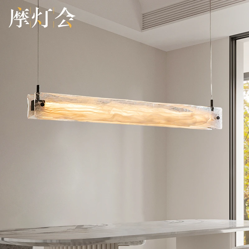 摩灯会 云雾玻璃吊灯 餐厅一字长排创意饭桌吧台客厅灯具9560