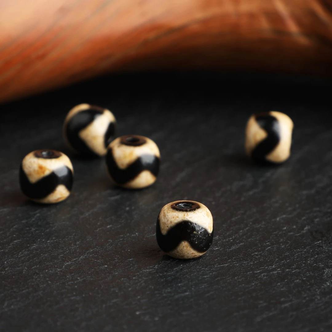 包浆老型珠虎牙腰珠顶珠diy玛瑙配珠散珠